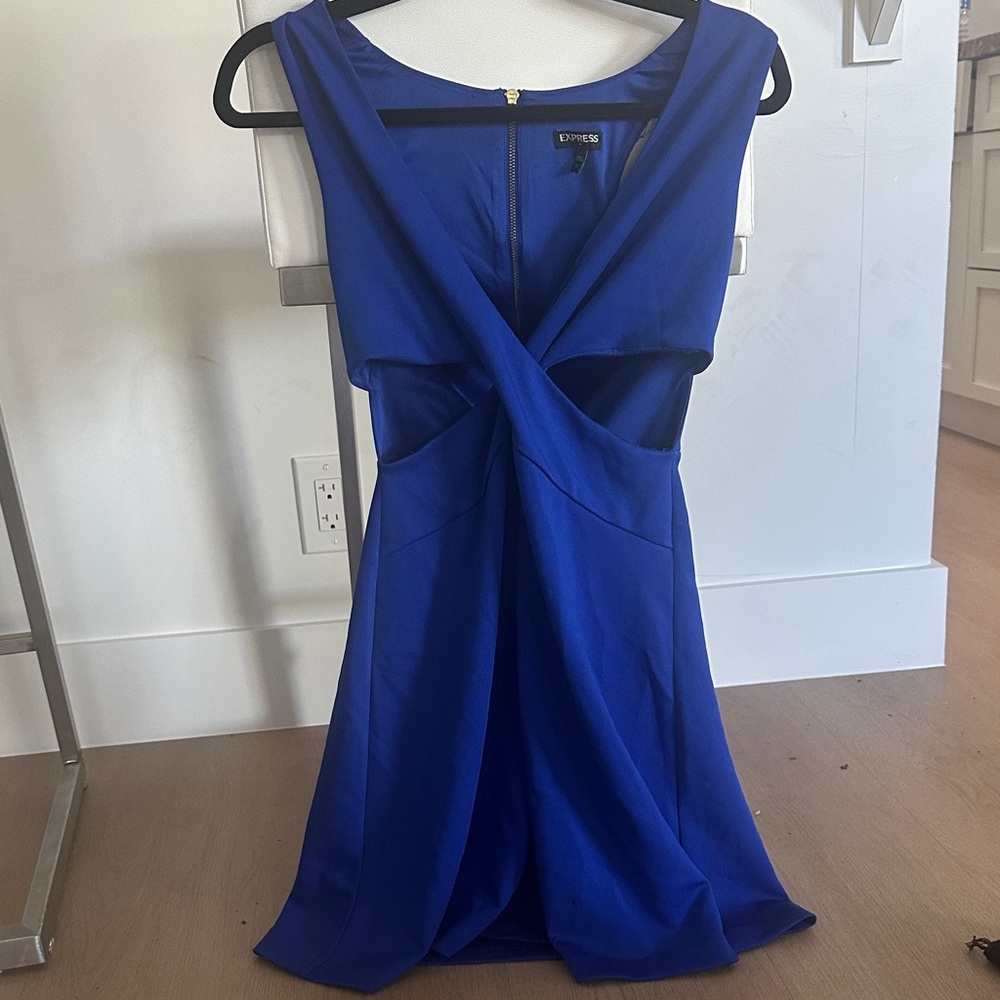 Express Royal Blue Backless Dress